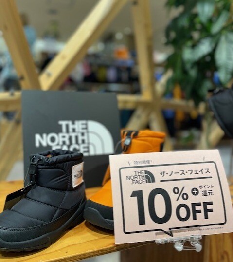 ノースフェイス店内商品１０％OFF　開催いたします！