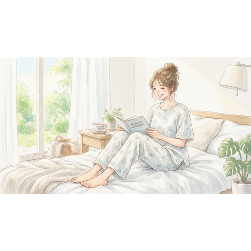 綿100%の涼しげなガーゼパジャマ